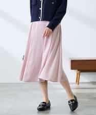 K3HFD14049 a.v.v Elmi(アー・ヴェ・ヴェ) 【低身長サイズ】【洗える/イージーケア】シルキーサテンフレアスカート ピンク