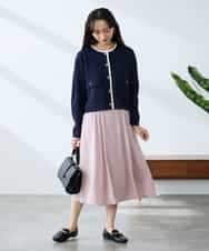 K3HFD14049 a.v.v Elmi(アー・ヴェ・ヴェ) 【低身長サイズ】【洗える/イージーケア】シルキーサテンフレアスカート ピンク