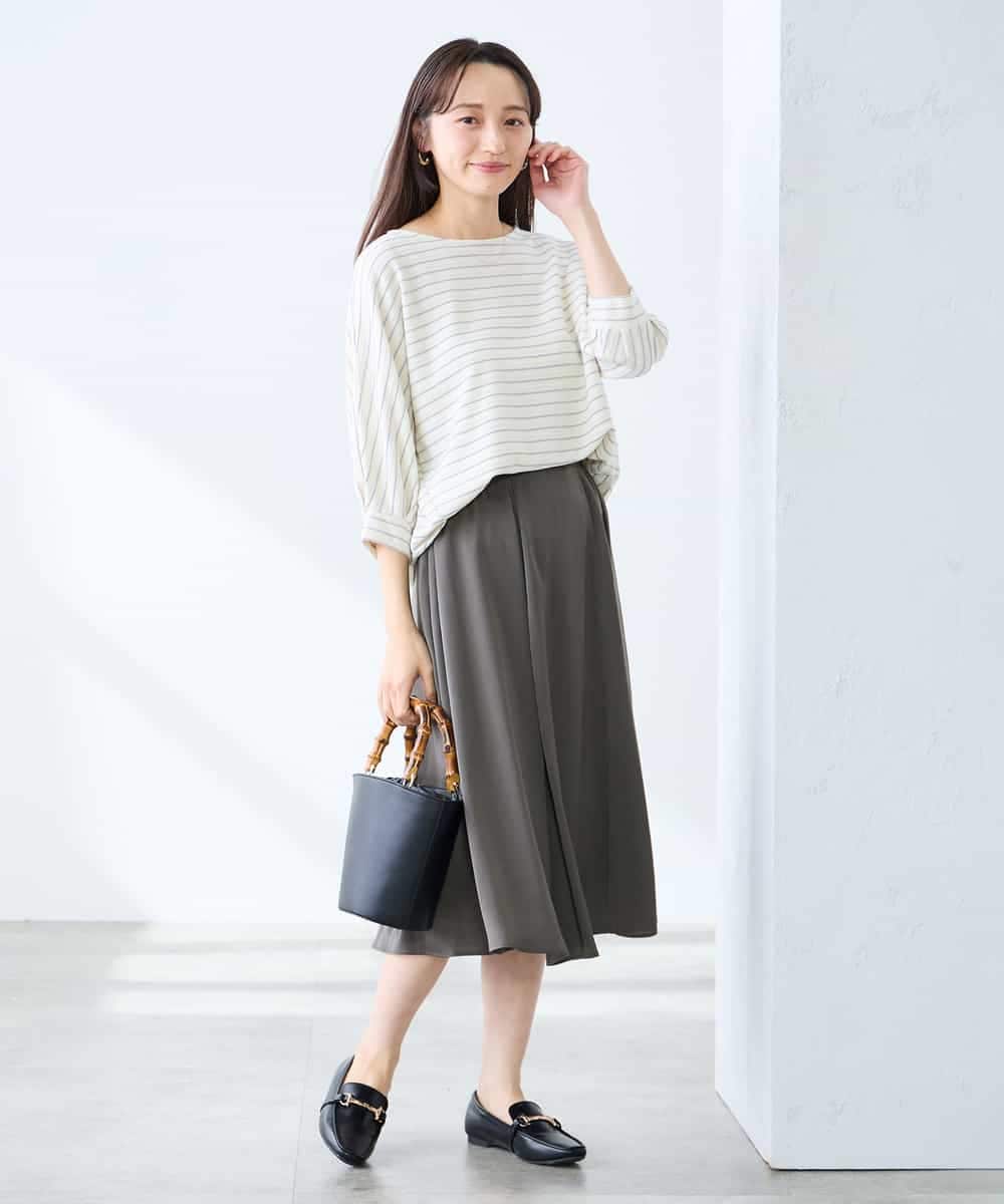 K3HFD14049 a.v.v Elmi(アー・ヴェ・ヴェ) 【低身長サイズ】【洗える/イージーケア】シルキーサテンフレアスカート ピンク