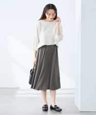 K3HFD14049 a.v.v Elmi(アー・ヴェ・ヴェ) 【低身長サイズ】【洗える/イージーケア】シルキーサテンフレアスカート ピンク