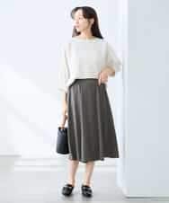 K3HFD14049 a.v.v Elmi(アー・ヴェ・ヴェ) 【低身長サイズ】【洗える/イージーケア】シルキーサテンフレアスカート ピンク