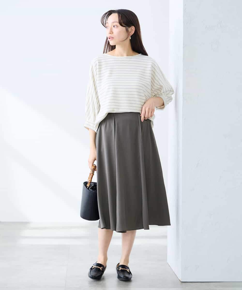 K3HFD14049 a.v.v Elmi(アー・ヴェ・ヴェ) 【低身長サイズ】【洗える/イージーケア】シルキーサテンフレアスカート ピンク