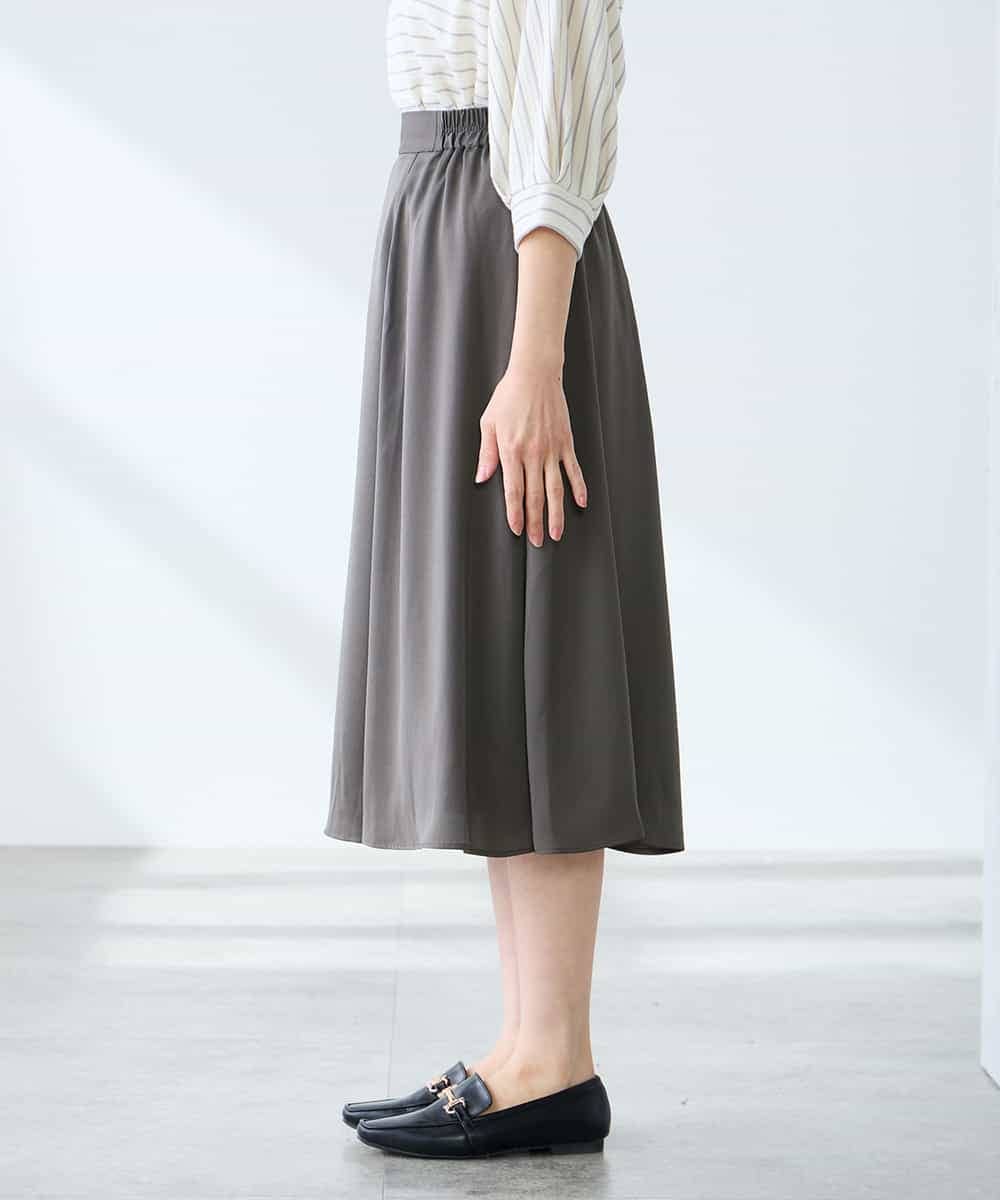 K3HFD14049 a.v.v Elmi(アー・ヴェ・ヴェ) 【低身長サイズ】【洗える/イージーケア】シルキーサテンフレアスカート ピンク