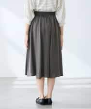 K3HFD14049 a.v.v Elmi(アー・ヴェ・ヴェ) 【低身長サイズ】【洗える/イージーケア】シルキーサテンフレアスカート ピンク