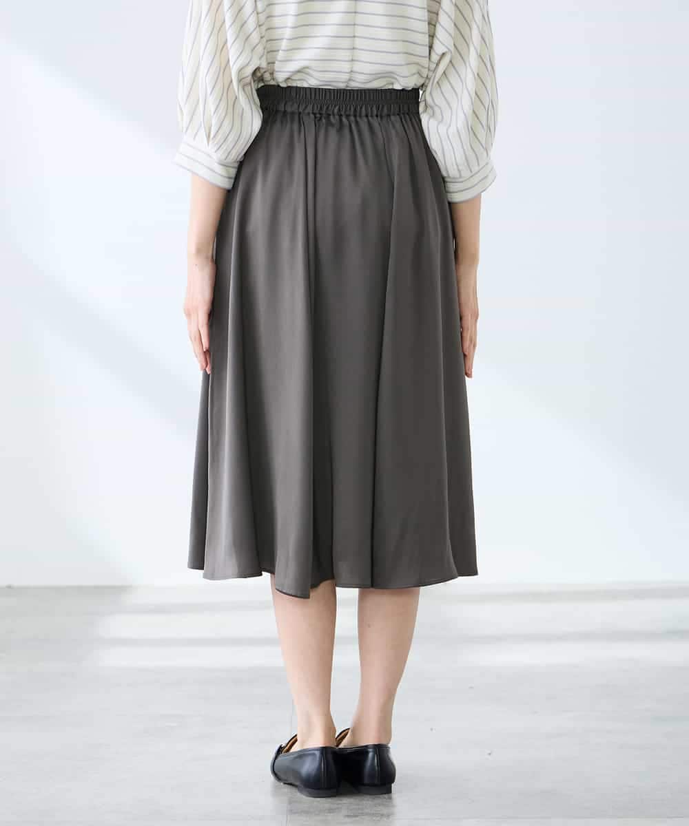 K3HFD14049 a.v.v Elmi(アー・ヴェ・ヴェ) 【低身長サイズ】【洗える/イージーケア】シルキーサテンフレアスカート ピンク