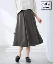 K3HFD14049 a.v.v Elmi(アー・ヴェ・ヴェ) 【低身長サイズ】【洗える/イージーケア】シルキーサテンフレアスカート ダークグレー