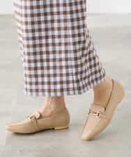 K3HFD15054 a.v.v Elmi(アー・ヴェ・ヴェ) 【低身長サイズ】【洗濯機で洗える】ギンガムチェック柄ナロースカート ブラウン×ライトブルーギンガム