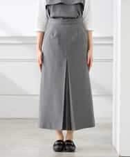 K3HFD22059 a.v.v Elmi(アー・ヴェ・ヴェ) 【低身長サイズ】ストライプナロースカート グレー