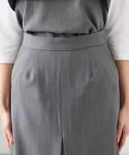 K3HFD22059 a.v.v Elmi(アー・ヴェ・ヴェ) 【低身長サイズ】ストライプナロースカート グレー