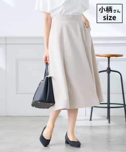 K3HGD04059 a.v.v Elmi 【低身長サイズ/接触冷感/UVカット】リネンライクフレアスカート【セットアップ対応/アンチピリング】