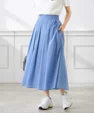 K3HGD06059 a.v.v Elmi(アー・ヴェ・ヴェ) 【低身長サイズ】シアーフレアスカート ブルー