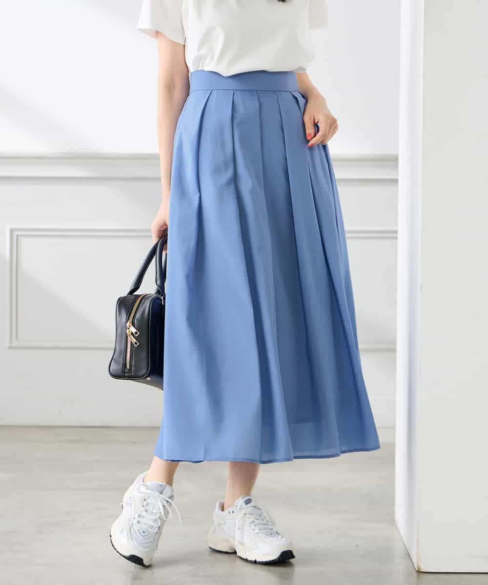 K3HGD06059 a.v.v Elmi(アー・ヴェ・ヴェ) 【低身長サイズ】シアーフレアスカート ブルー