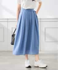 K3HGD06059 a.v.v Elmi(アー・ヴェ・ヴェ) 【低身長サイズ】シアーフレアスカート ブルー