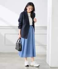 K3HGD06059 a.v.v Elmi(アー・ヴェ・ヴェ) 【低身長サイズ】シアーフレアスカート ブルー