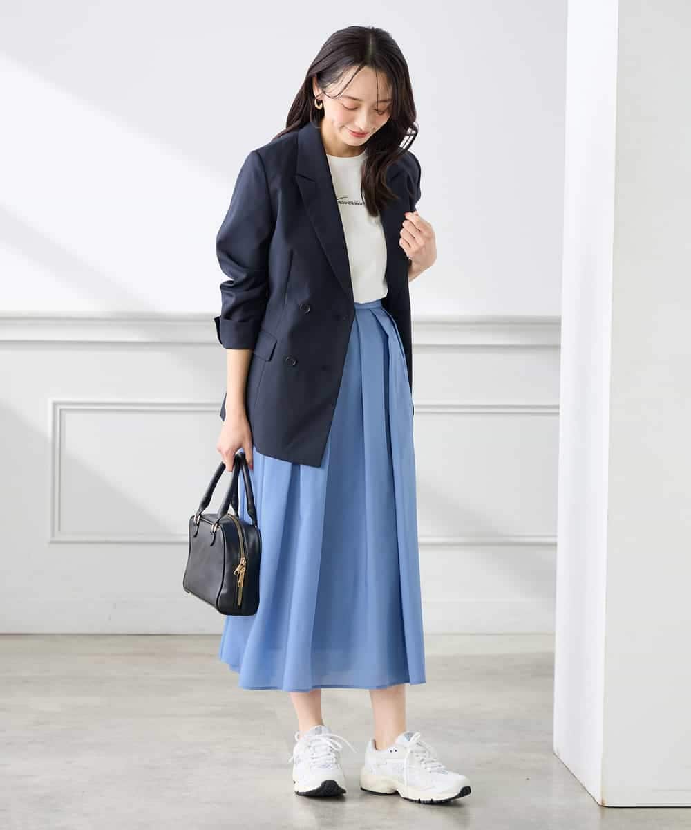 K3HGD06059 a.v.v Elmi(アー・ヴェ・ヴェ) 【低身長サイズ】シアーフレアスカート ブルー