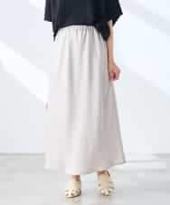 K3HGD24054 a.v.v Elmi(アー・ヴェ・ヴェ) 【低身長サイズ/マシンウォッシャブル】ソフトマーメイドサテンスカート グレージュ