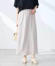 K3HGD24054 a.v.v Elmi(アー・ヴェ・ヴェ) 【低身長サイズ/マシンウォッシャブル】ソフトマーメイドサテンスカート グレージュ