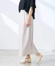 K3HGD24054 a.v.v Elmi(アー・ヴェ・ヴェ) 【低身長サイズ/マシンウォッシャブル】ソフトマーメイドサテンスカート グレージュ