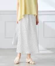 K3HGD24054 a.v.v Elmi(アー・ヴェ・ヴェ) 【低身長サイズ/マシンウォッシャブル】ソフトマーメイドサテンスカート グレージュ