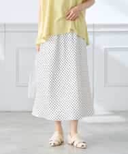 K3HGD24054 a.v.v Elmi(アー・ヴェ・ヴェ) 【低身長サイズ/マシンウォッシャブル】ソフトマーメイドサテンスカート グレージュ