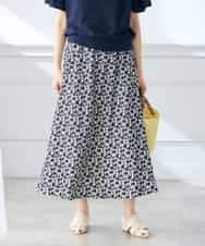 K3HGD24054 a.v.v Elmi(アー・ヴェ・ヴェ) 【低身長サイズ/マシンウォッシャブル】ソフトマーメイドサテンスカート グレージュ