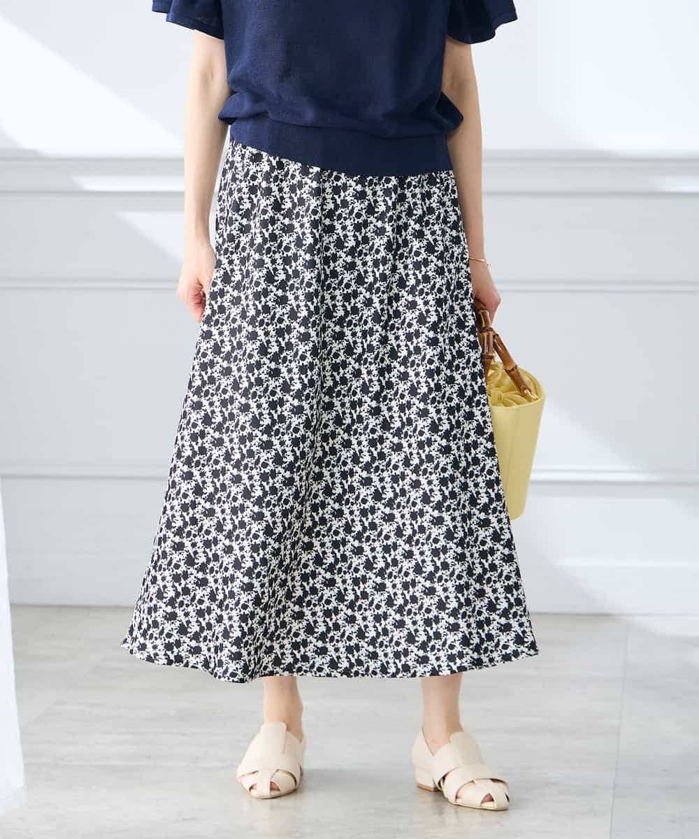 K3HGD24054 a.v.v Elmi(アー・ヴェ・ヴェ) 【低身長サイズ/マシンウォッシャブル】ソフトマーメイドサテンスカート グレージュ