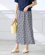 K3HGD24054 a.v.v Elmi(アー・ヴェ・ヴェ) 【低身長サイズ/マシンウォッシャブル】ソフトマーメイドサテンスカート グレージュ