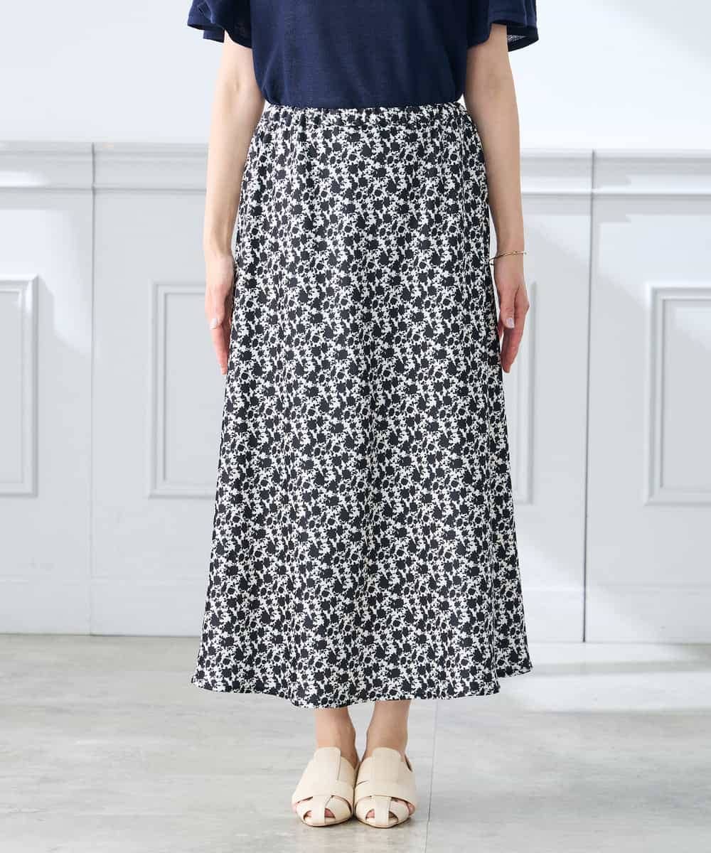 K3HGD24054 a.v.v Elmi(アー・ヴェ・ヴェ) 【低身長サイズ/マシンウォッシャブル】ソフトマーメイドサテンスカート グレージュ