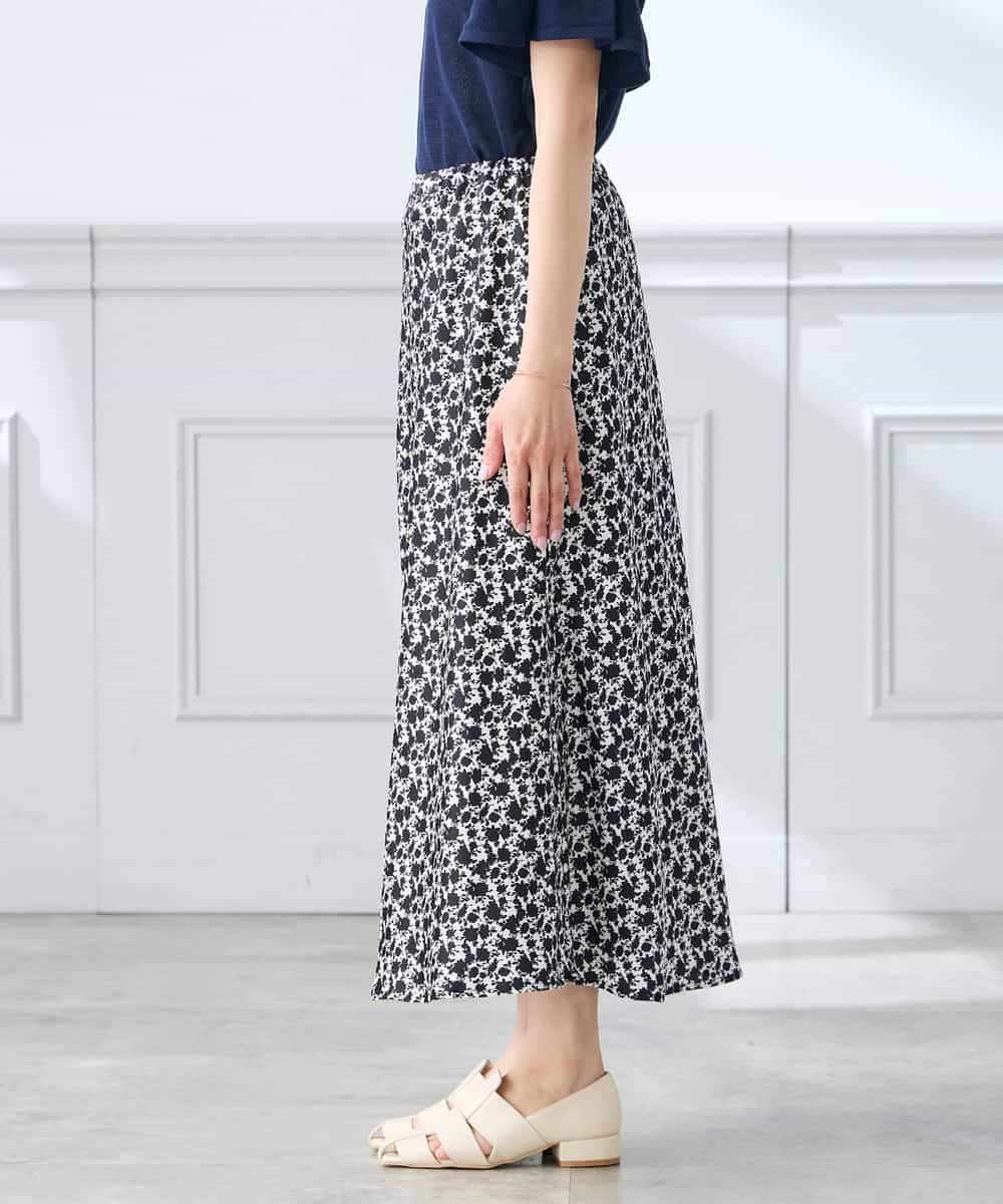 K3HGD24054 a.v.v Elmi(アー・ヴェ・ヴェ) 【低身長サイズ/マシンウォッシャブル】ソフトマーメイドサテンスカート グレージュ