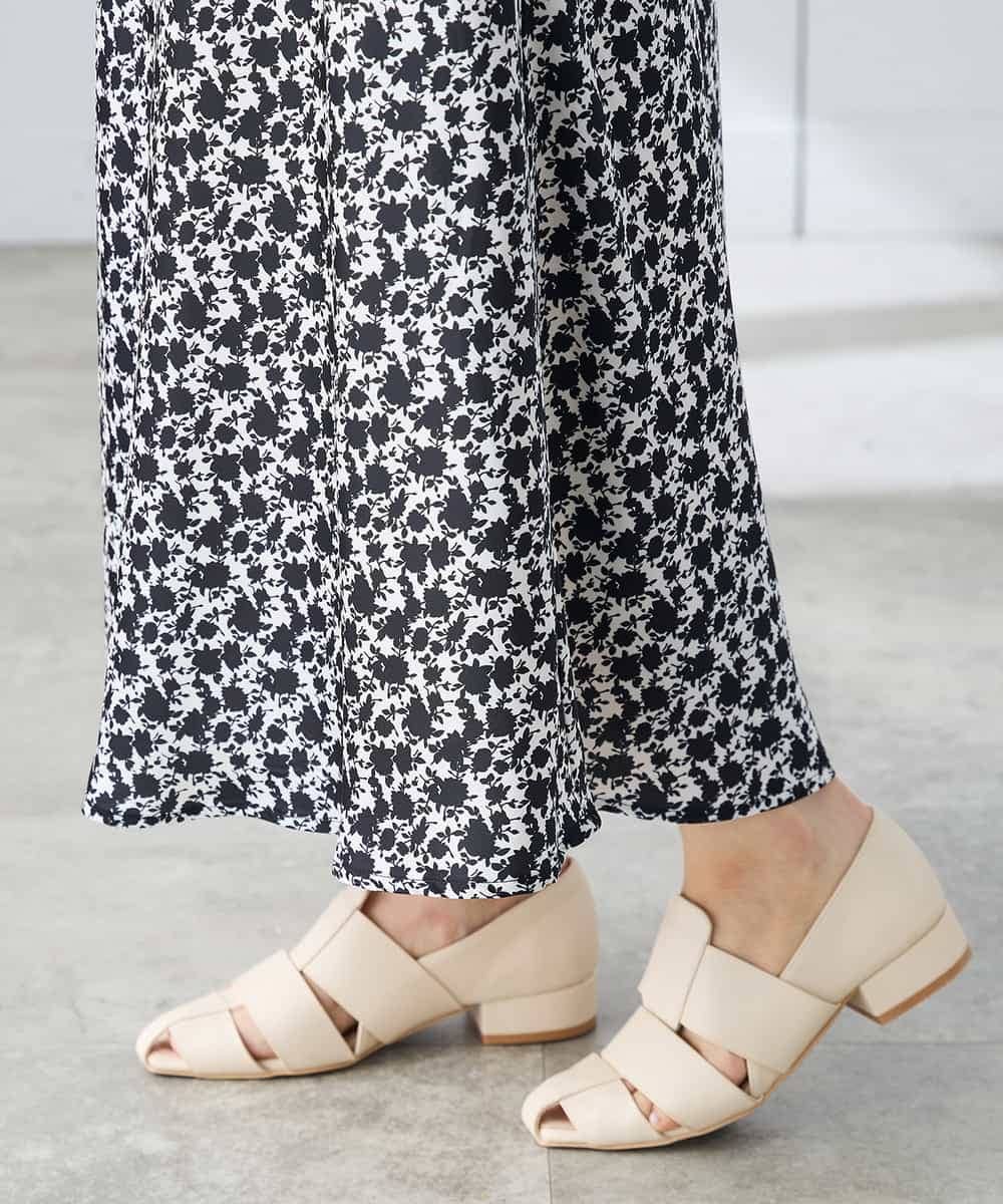 K3HGD24054 a.v.v Elmi(アー・ヴェ・ヴェ) 【低身長サイズ/マシンウォッシャブル】ソフトマーメイドサテンスカート グレージュ