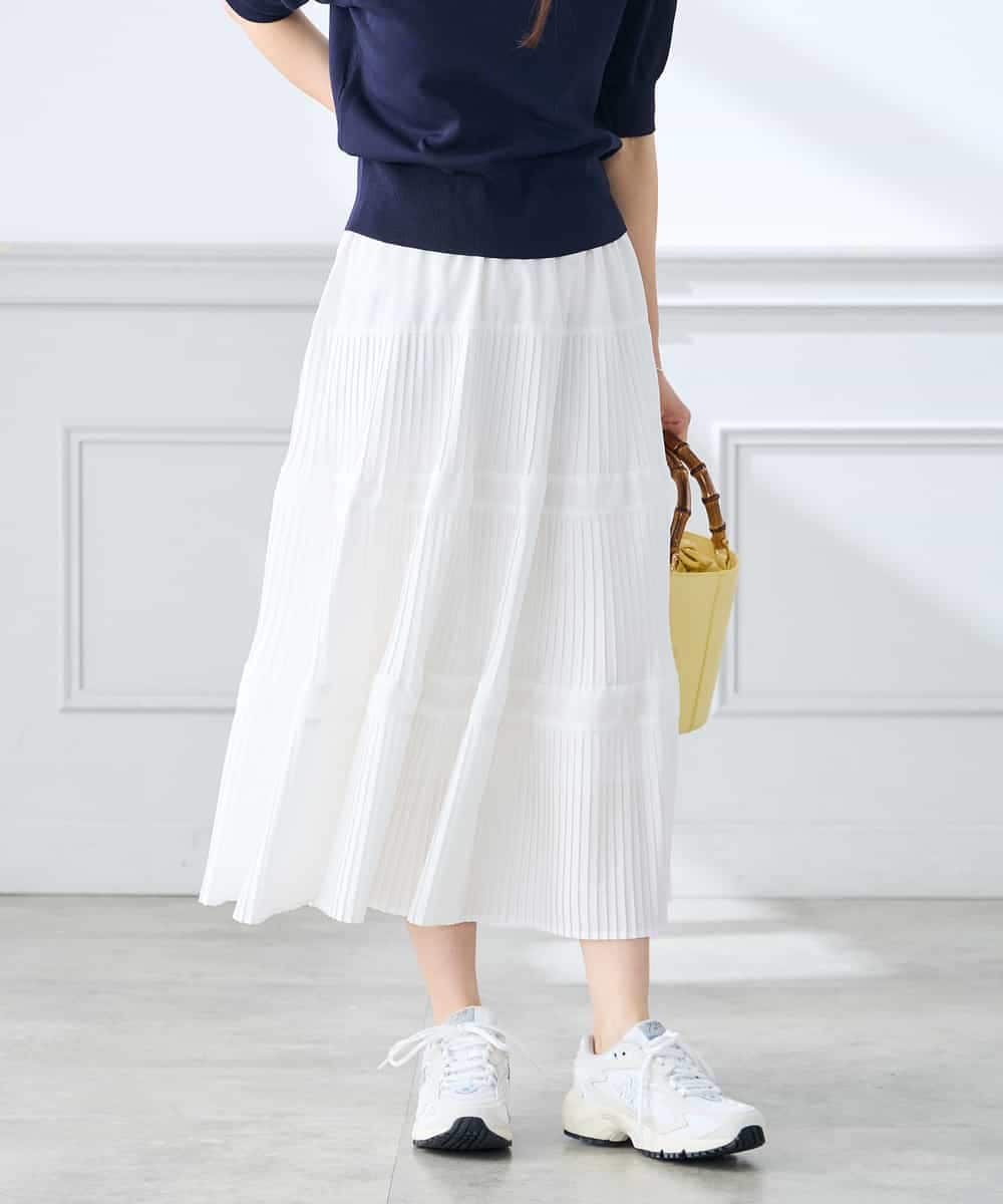 K3HGD25059 a.v.v Elmi(アー・ヴェ・ヴェ) 【低身長サイズ/洗える】ティアードプリーツスカート カーキ