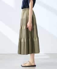 K3HGD25059 a.v.v Elmi(アー・ヴェ・ヴェ) 【低身長サイズ/洗える】ティアードプリーツスカート カーキ