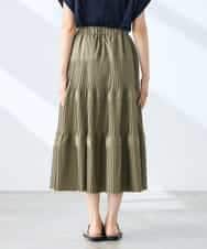 K3HGD25059 a.v.v Elmi(アー・ヴェ・ヴェ) 【低身長サイズ/洗える】ティアードプリーツスカート カーキ