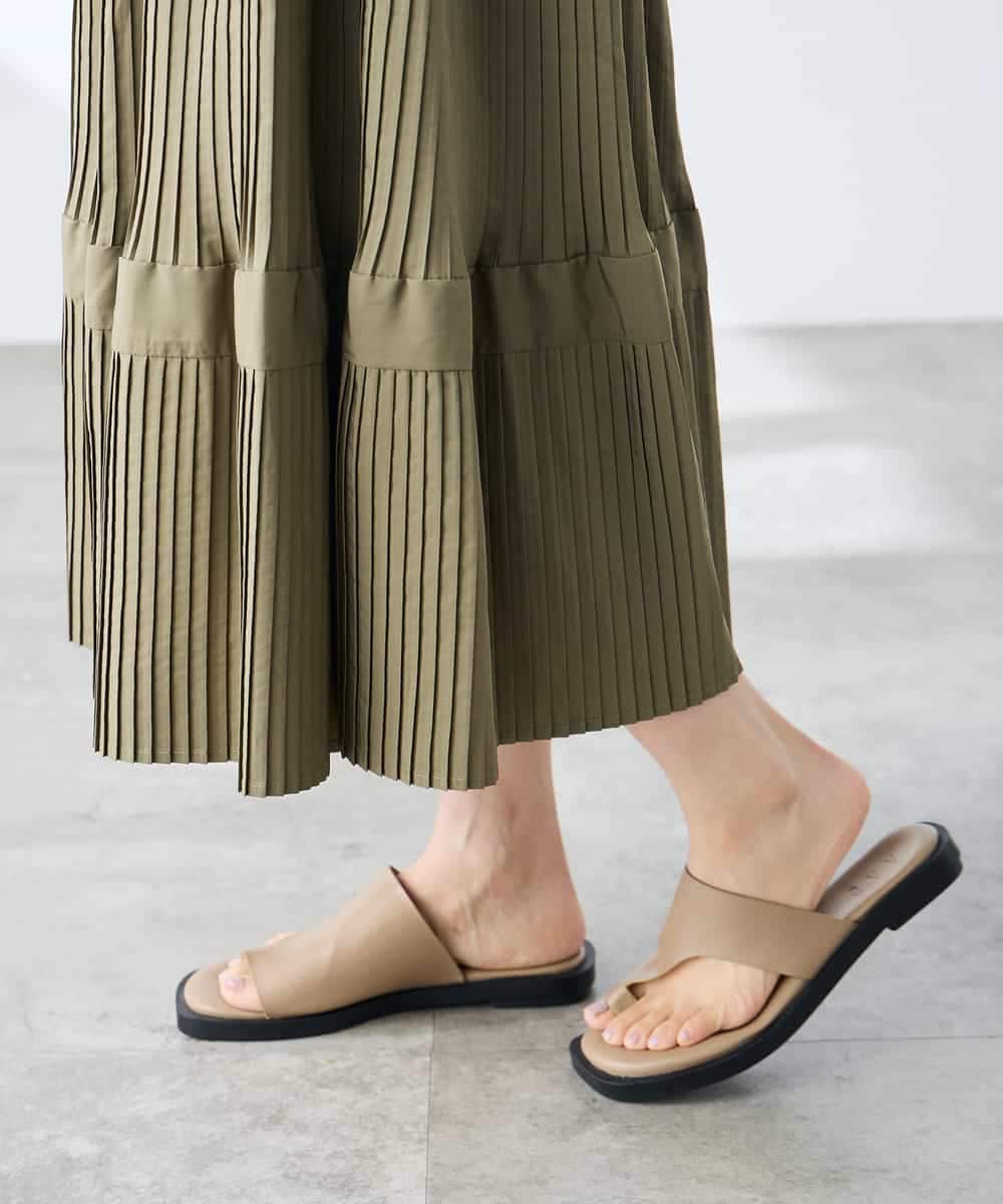 K3HGD25059 a.v.v Elmi(アー・ヴェ・ヴェ) 【低身長サイズ/洗える】ティアードプリーツスカート カーキ