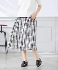 K3HGD26059 a.v.v Elmi(アー・ヴェ・ヴェ) 【低身長サイズ/洗える】メモリーチェックタフタスカート アイボリー