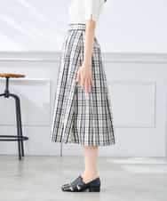 K3HGD26059 a.v.v Elmi(アー・ヴェ・ヴェ) 【低身長サイズ/洗える】メモリーチェックタフタスカート アイボリー