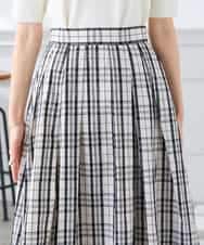 K3HGD26059 a.v.v Elmi(アー・ヴェ・ヴェ) 【低身長サイズ/洗える】メモリーチェックタフタスカート アイボリー