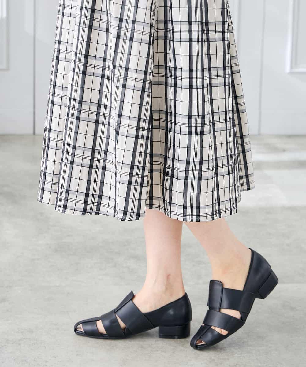 K3HGD26059 a.v.v Elmi(アー・ヴェ・ヴェ) 【低身長サイズ/洗える】メモリーチェックタフタスカート アイボリー