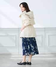 K3HGD36059 a.v.v Elmi(アー・ヴェ・ヴェ) 【低身長サイズ/洗える】フラワープリントランダムプリーツスカート ネイビー