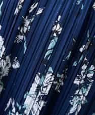 K3HGD36059 a.v.v Elmi(アー・ヴェ・ヴェ) 【低身長サイズ/洗える】フラワープリントランダムプリーツスカート ネイビー