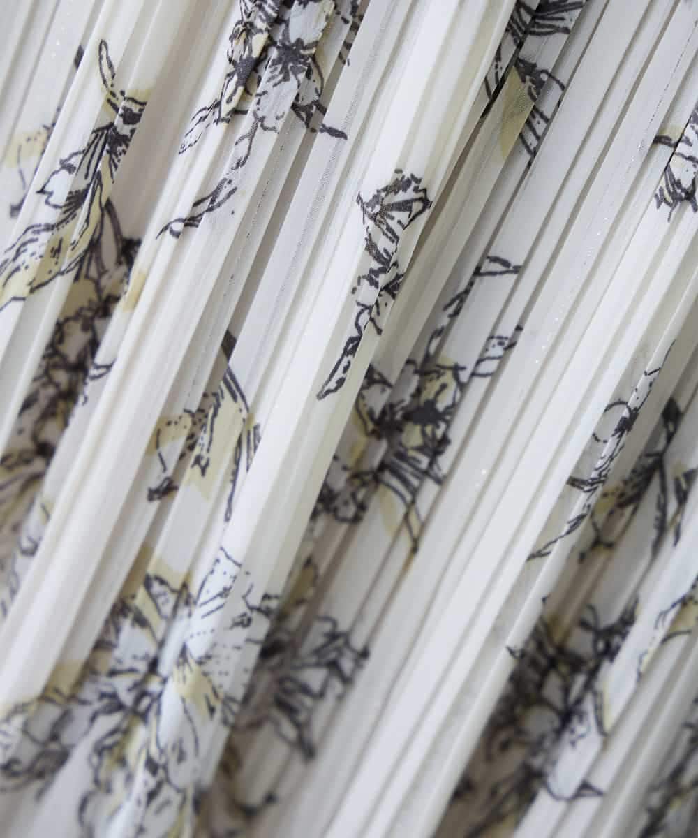 K3HGD36059 a.v.v Elmi(アー・ヴェ・ヴェ) 【低身長サイズ/洗える】フラワープリントランダムプリーツスカート ネイビー