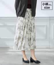 K3HGD36059 a.v.v Elmi(アー・ヴェ・ヴェ) 【低身長サイズ/洗える】フラワープリントランダムプリーツスカート ベージュ