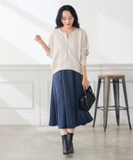 K3HJD04069 a.v.v Elmi(アー・ヴェ・ヴェ) 【低身長サイズ/2WAY】シアーチェックリバーシブルスカート【洗える】 グリーン