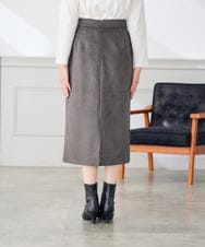 K3HKD01059 a.v.v Elmi(アー・ヴェ・ヴェ) 【低身長サイズ】フェイクスエード ナロースカート ダークグレー