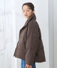 K3JBG10159 a.v.v Elmi(アー・ヴェ・ヴェ) 【低身長サイズ】2WAY スタンドネック ショート ダウン ジャケット ダークグレー