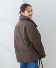 K3JBG10159 a.v.v Elmi(アー・ヴェ・ヴェ) 【低身長サイズ】2WAY スタンドネック ショート ダウン ジャケット ダークグレー