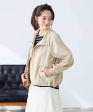 K3JDD07089 a.v.v Elmi(アー・ヴェ・ヴェ) 【低身長サイズ】ナイロンワッシャーブルゾン ベージュ