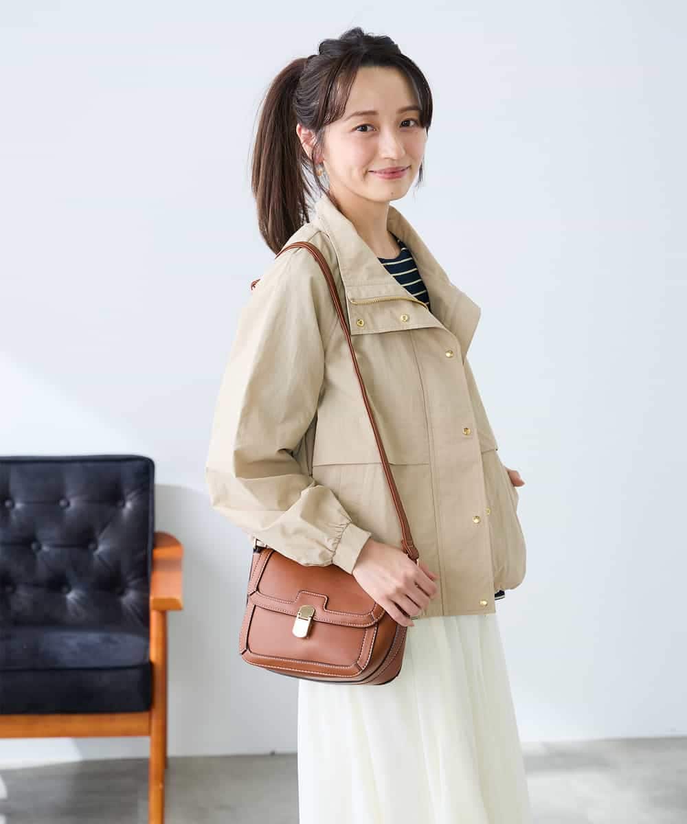 K3JDD07089 a.v.v Elmi(アー・ヴェ・ヴェ) 【低身長サイズ】ナイロンワッシャーブルゾン ベージュ