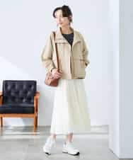 K3JDD07089 a.v.v Elmi(アー・ヴェ・ヴェ) 【低身長サイズ】ナイロンワッシャーブルゾン ベージュ