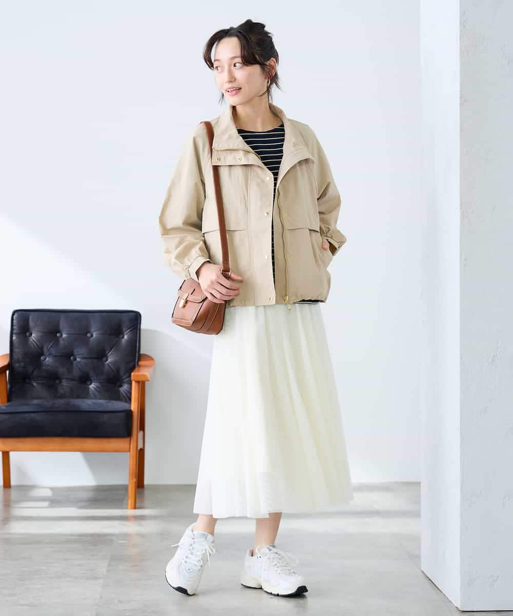 K3JDD07089 a.v.v Elmi(アー・ヴェ・ヴェ) 【低身長サイズ】ナイロンワッシャーブルゾン ベージュ